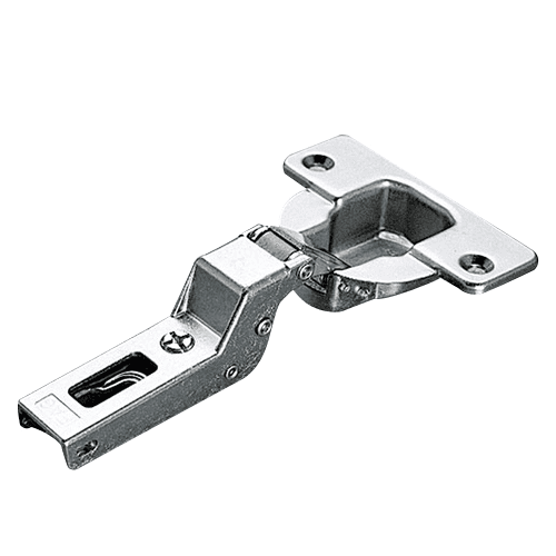 Series F 94&#730; Opening Thick Door Hinge, 52mm Bore Pattern, Self-Closing, Half Overlay, Nickel-Plated, Screw-On - Main Image