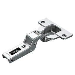 Series F 94&#730; Opening Thick Door Hinge, 52mm Bore Pattern, Self-Closing, Half Overlay, Nickel-Plated, Screw-On - Main Image