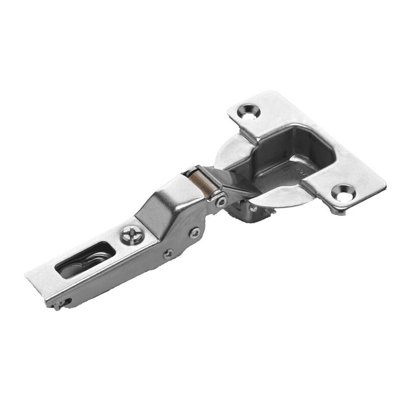 Series N 94° Opening Thick Door Hinge, 52mm Bore Pattern, Half Overlay Hinge, Soft-Closing, Screw-On, Titanium Alt 1 - Image