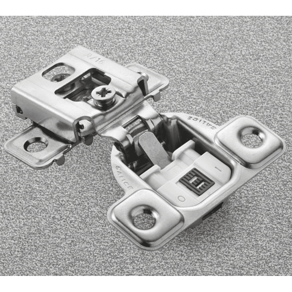 Series CU 106&#730; Opening Edge-Mount Face Frame Hinge, 45mm Boring Pattern, Soft-Closing, 9/16" Overlay, Screw-On - Main Image