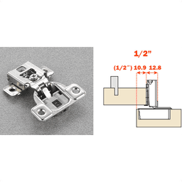 Excenthree S 106&#730; Opening Wrap-Around Face Frame Hinge, 45mm Boring Pattern, Silentia Soft-Closing, 1/2" Overlay, Screw-On - Main Image