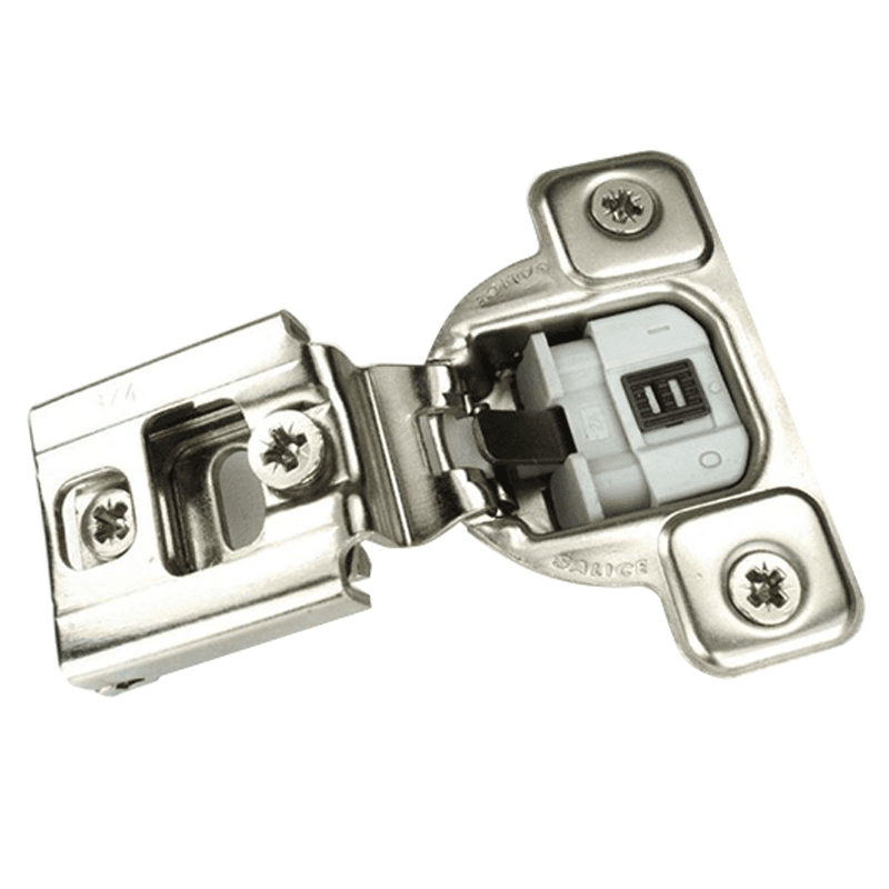 Series CU 106&#730; Opening Wrap-Around Face Frame Hinge, 45mm Boring Pattern, Soft-Closing, 3/4" Overlay, Dowelled - Main Image