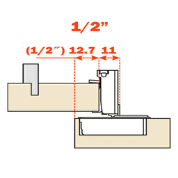 Series CU 106&#730; Opening Wrap-Around Face Frame Hinge, 45mm Boring Pattern, Soft-Closing, 1/2" Overlay, Dowelled - Alt Image 2