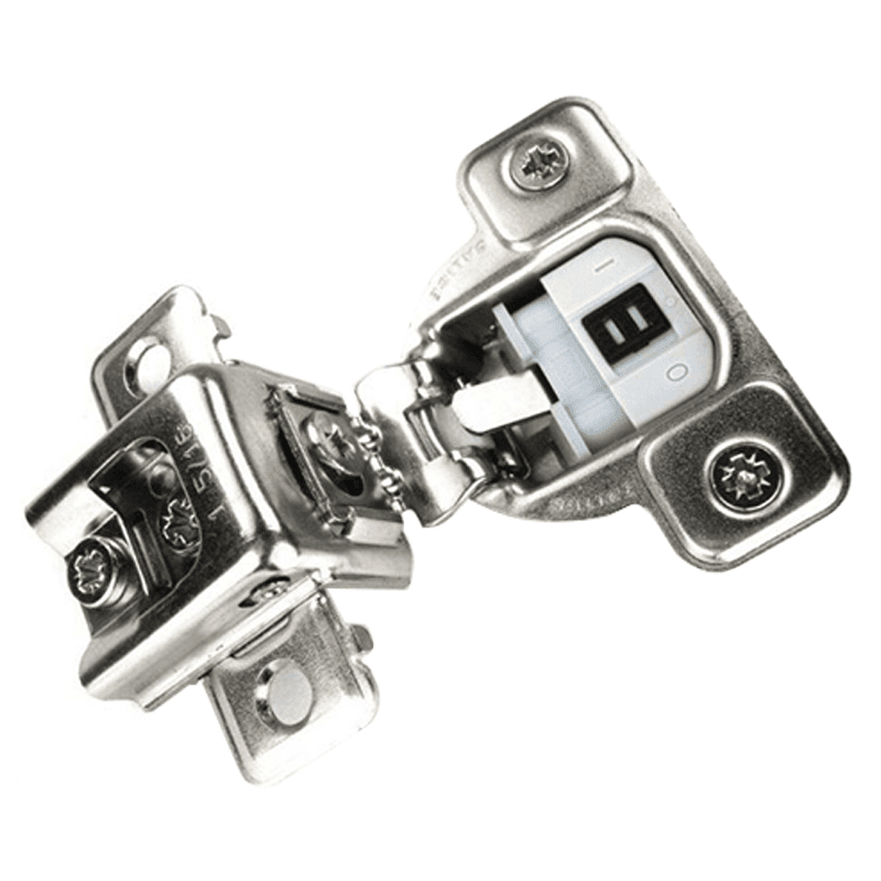 Series CU 106&#730; Opening Edge-Mount Face Frame Hinge, 45mm Boring Pattern, Soft-Closing, 1-5/16" Overlay, Dowelled - Main Image