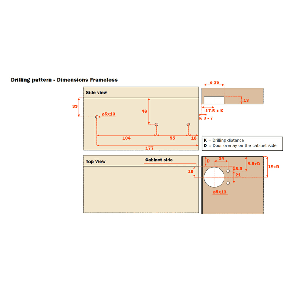 D" Wind Lift System with Push-Open, Yellow Spring/Free Swinging - Alt Image 2