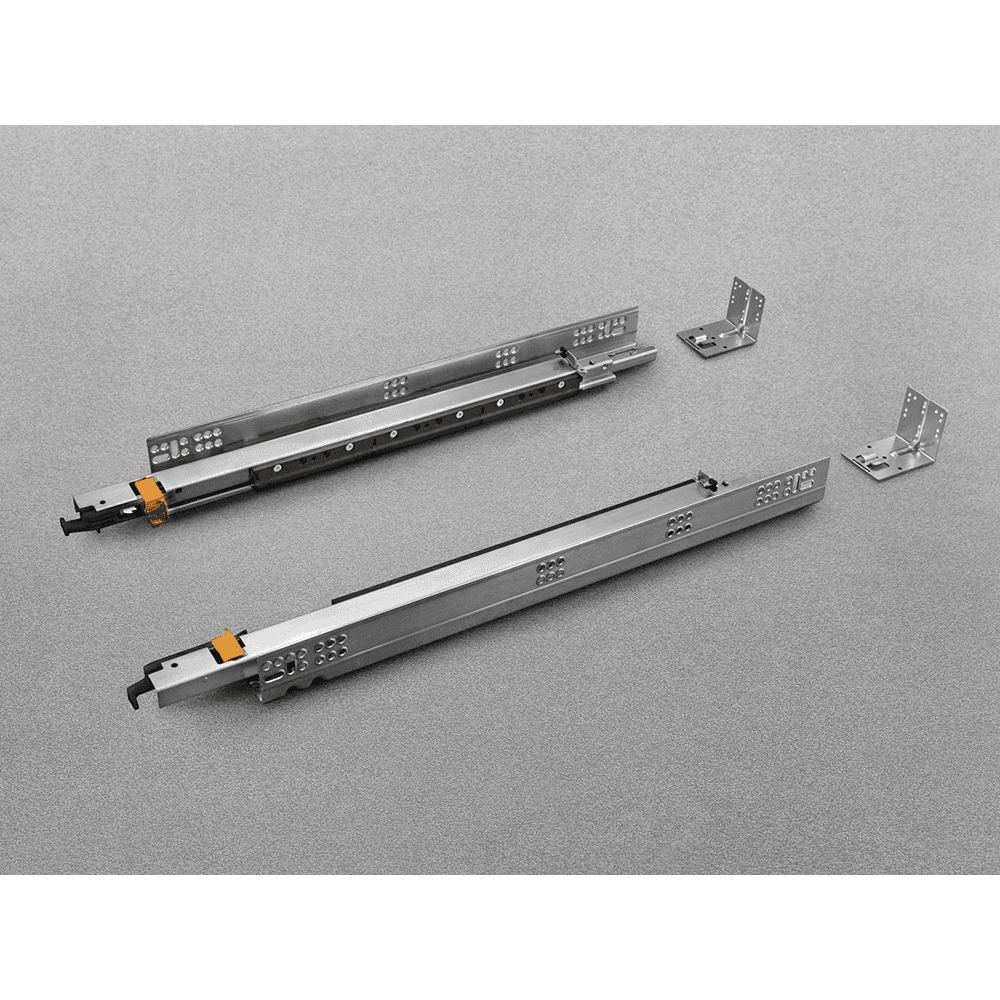 Progressa Undermount Drawer Runner with 120lb Capacity, Full-Extension, Soft-Closing, 21", Bright Zinc-Plated Alt 1 - Image