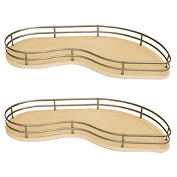 2-Tier Fly Moon Right-Hand Blind Corner Unit with Soft-Closing for 16" Cabinet Opening, Champagne/Maple - Main Image