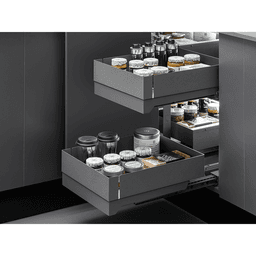 Side /Bottom-Mount Two Pull-Out Shelves, Anthracite Gray Alt 1 - Image