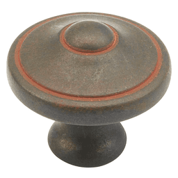 Schaub & Co Charlevoix Round Knob, Old Iron Rust - 1-3/8-inch diameter knob