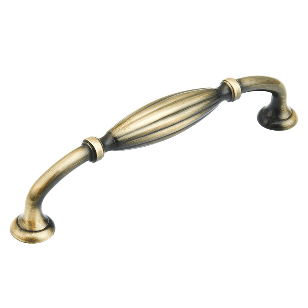 128mm Mantistique Handle Pull in Antique Brass, from Schaub & Co's Mantistique Collection