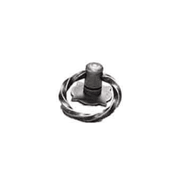 Schaub & Co 1-1/4" Ring Pull in Natural Rust finish on a wooden drawer.