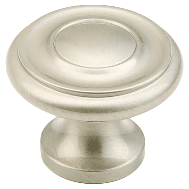1-1/4" x 7/8" Traditional Round Cabinet Knob, Satin Nickel Main - Image
