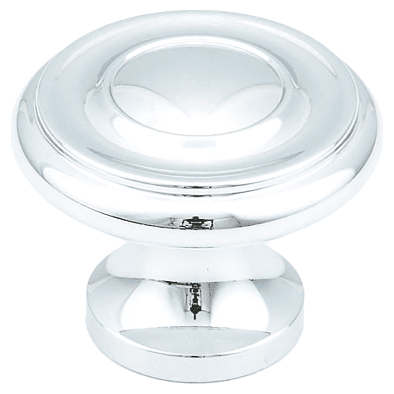 1-1/4" x 7/8" Traditional Round Cabinet Knob, Polished Chrome Main - Image