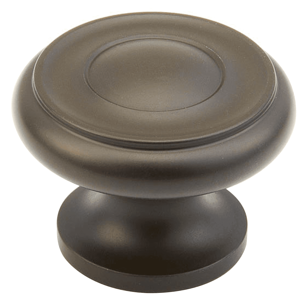 Schaub & Co Distressed Nickel Round Knob - Close-Up View