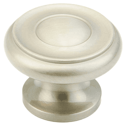 1-1/2" Traditional Round Cabinet Knob, Satin Nickel Main - Image