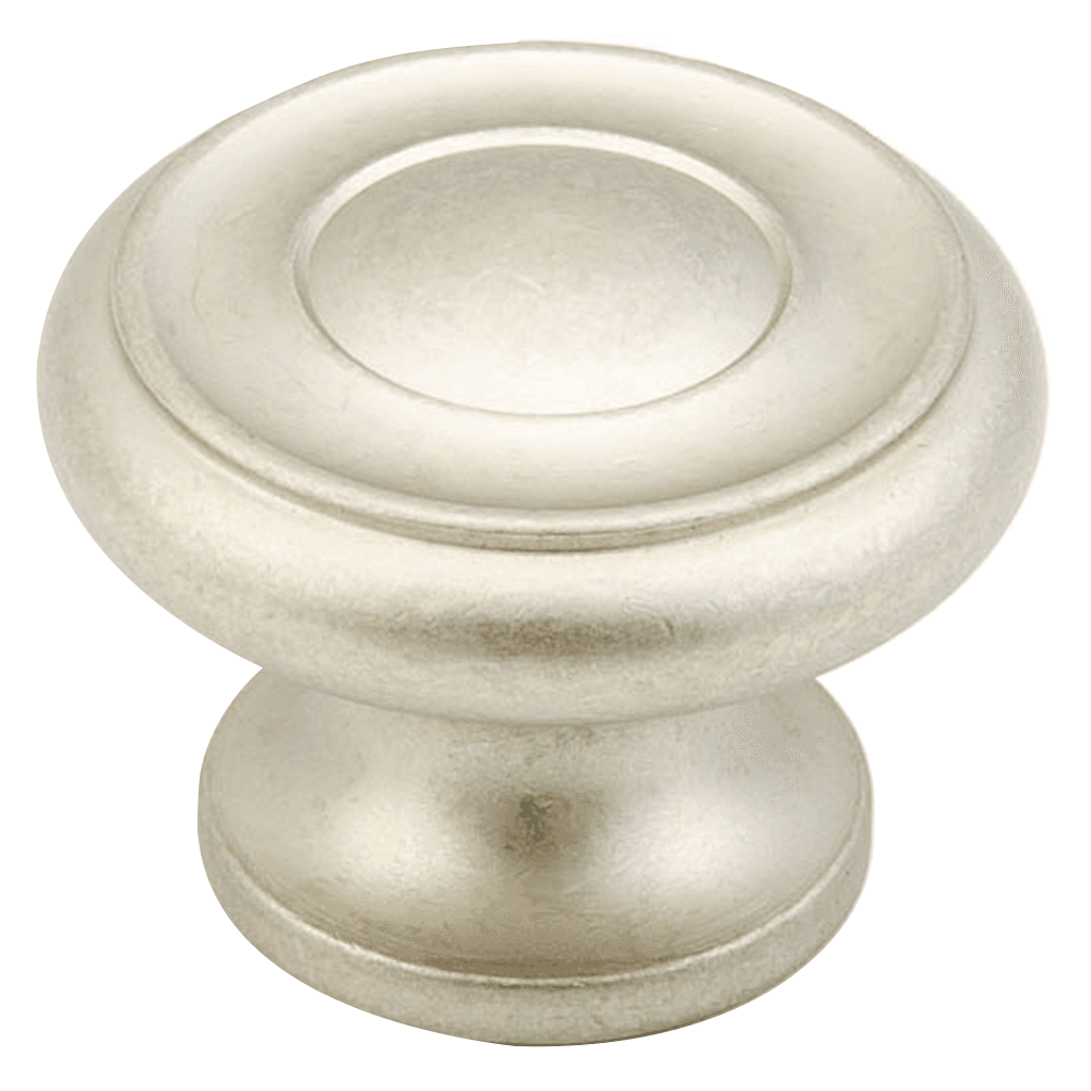 Schaub & Co 1-1/2" Round Knob in Distressed Nickel - Front View
