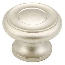 Schaub & Co 1-1/2" Round Knob in Distressed Nickel - Front View