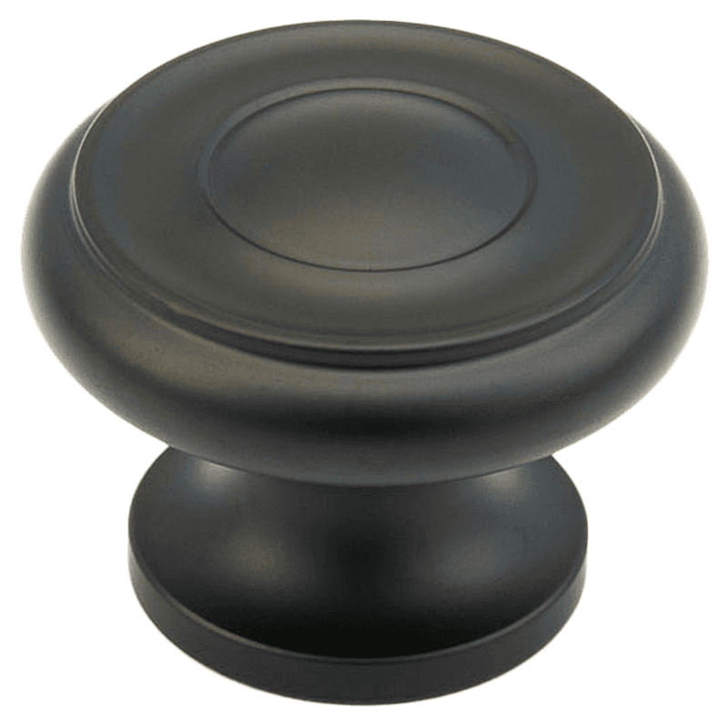 1-1/2" Traditional Round Cabinet Knob, Flat Black Main - Image