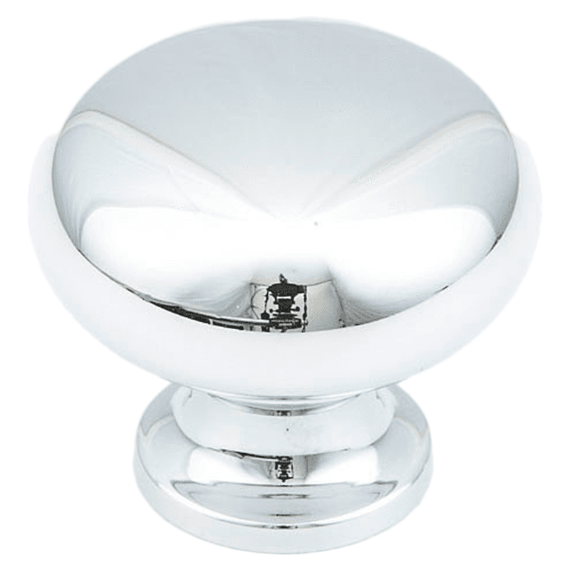 1-1/4" x 1" Traditional Round Cabinet Knob, Polished Chrome Main - Image