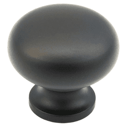 1-1/4" x 1" Traditional Round Cabinet Knob, Flat Black Main - Image