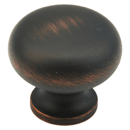 1-1/4" x 1" Traditional Round Cabinet Knob, Michelangelo Bronze Main - Image