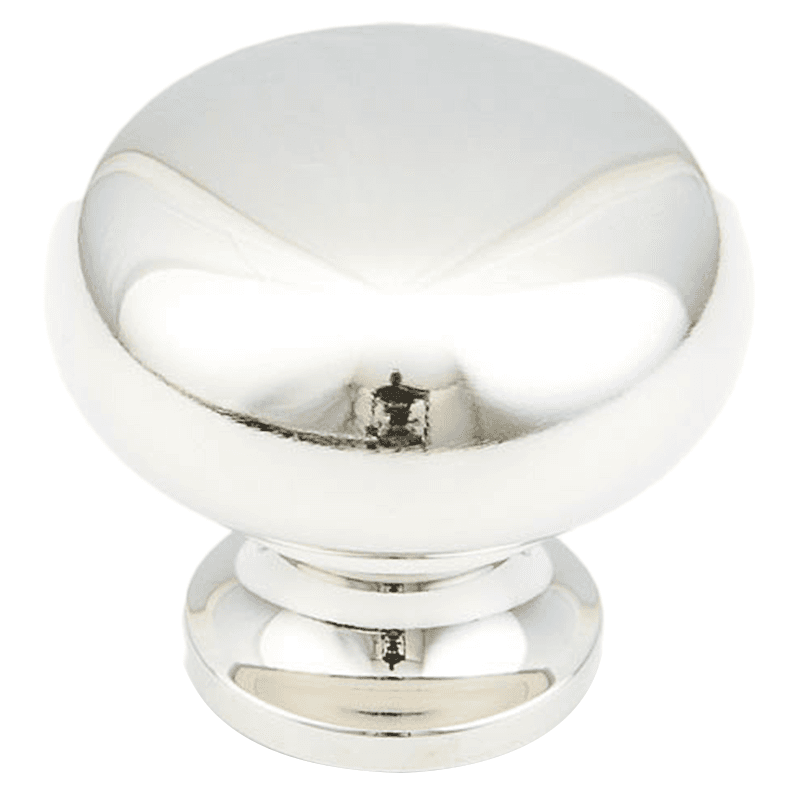 1-1/4" x 1" Traditional Round Cabinet Knob, Polished Nickel Main - Image