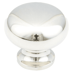 1-1/4" x 1" Traditional Round Cabinet Knob, Polished Nickel Main - Image