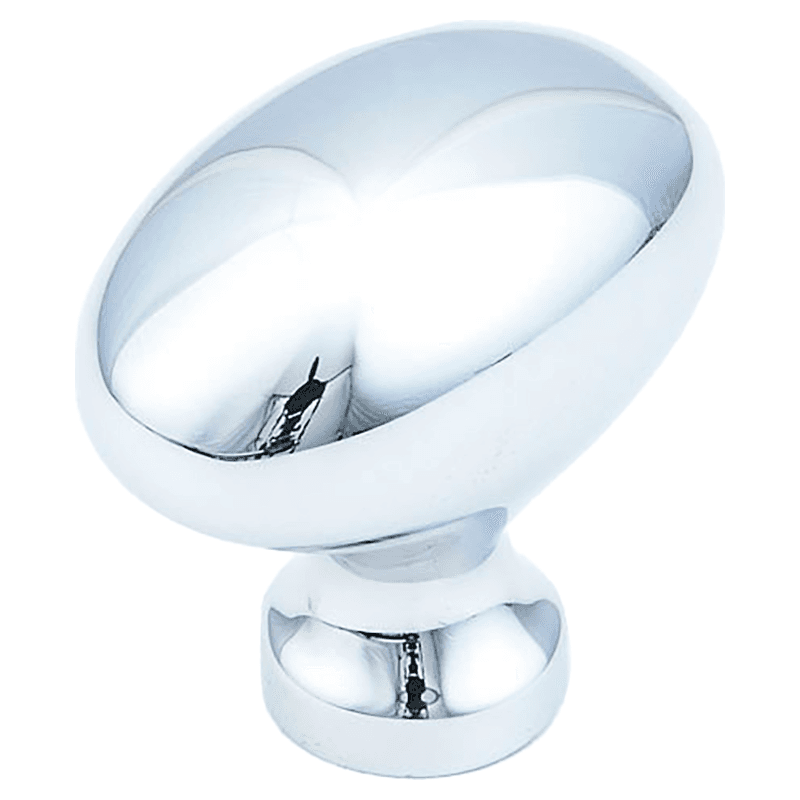 1-3/8" Traditional Oval Cabinet Knob, Polished Chrome Main - Image