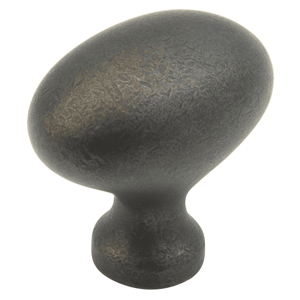 Schaub & Co 1-3/8" Traditional Designs Oval Knob, Distressed Bronze - Front View