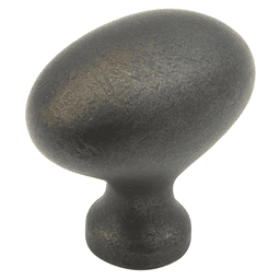Schaub & Co 1-3/8" Traditional Designs Oval Knob, Distressed Bronze - Front View