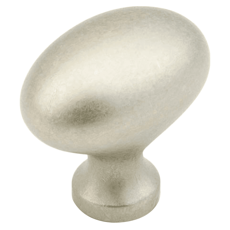 1-3/8" Traditional Oval Cabinet Knob, Distressed Nickel Main - Image