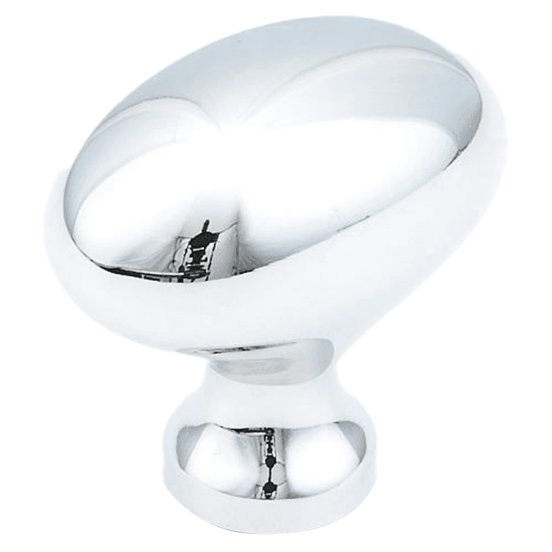 1-3/8" Traditional Oval Cabinet Knob, Polished Nickel Main - Image