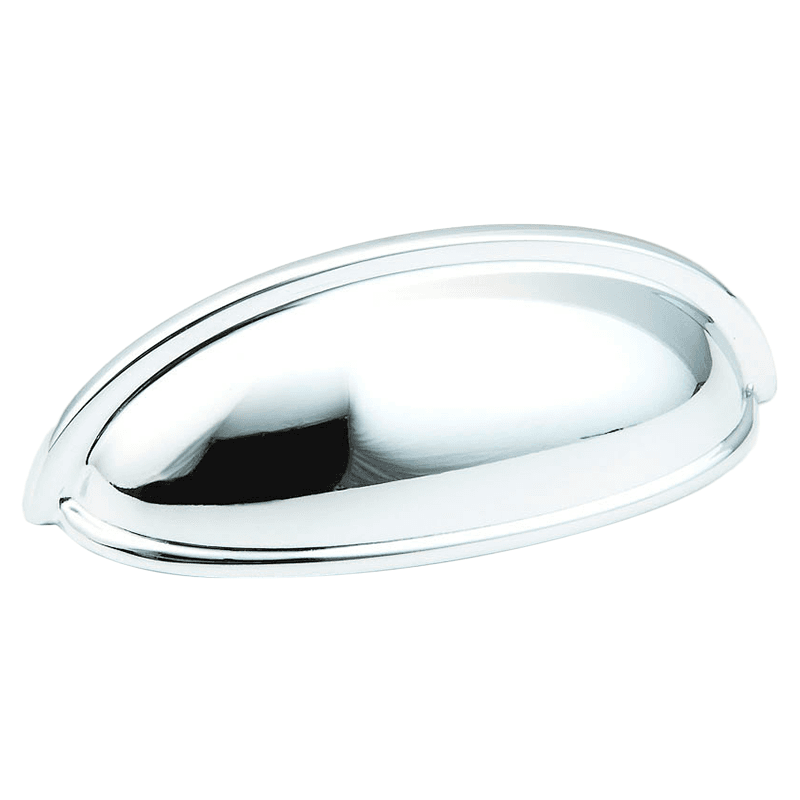 3" Traditional Small Cup Pull, Polished Chrome Main - Image