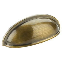 3" Traditional Small Cup Pull, Antique Brass Main - Image