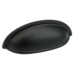 3" Traditional Small Cup Pull, Flat Black Main - Image