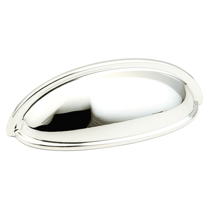 3" Traditional Small Cup Pull, Polished Nickel Main - Image