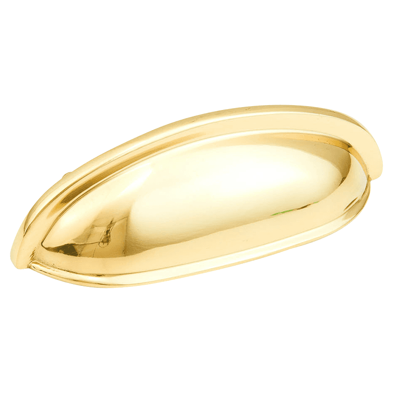 3" Traditional Cup Pull, Polished Brass Main - Image