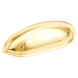 3" Traditional Cup Pull, Polished Brass Main - Image