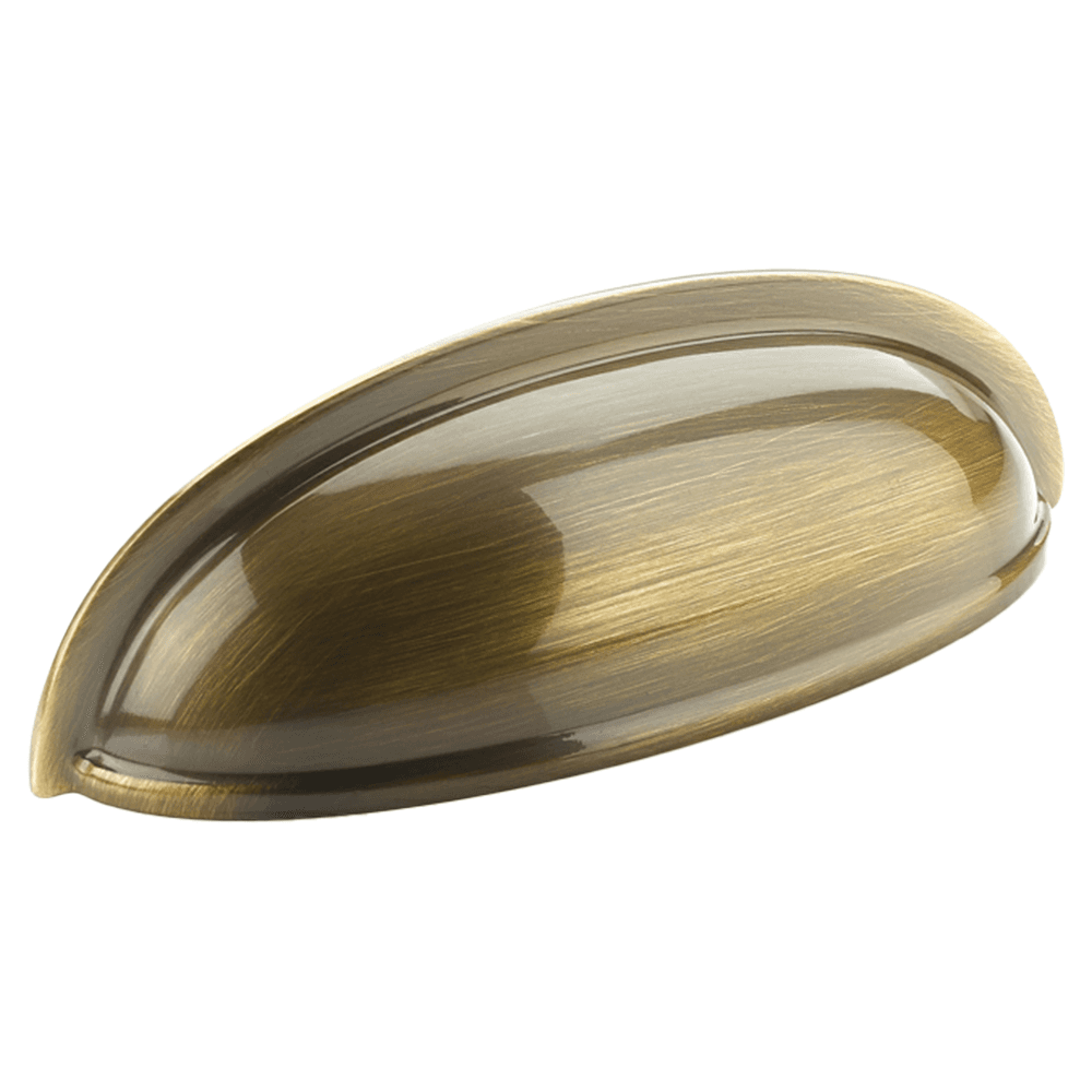 3" Traditional Cup Pull, Antique Brass Main - Image