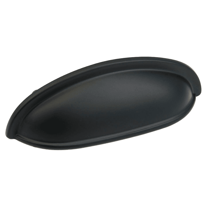 3" Traditional Cup Pull, Flat Black Main - Image