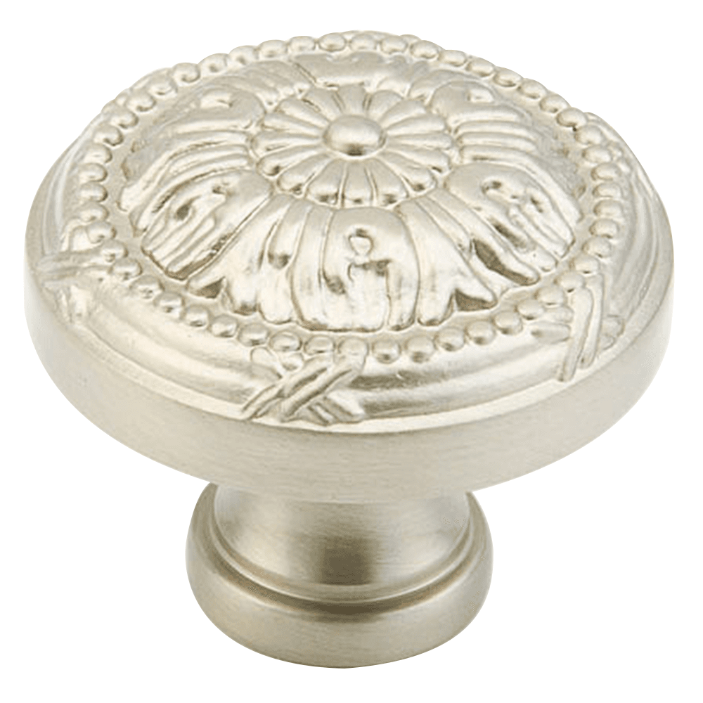 1-1/4" round knob from Schaub & Co in Satin Nickel