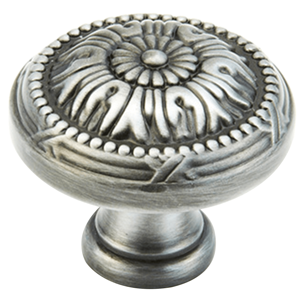 Antique Pewter Schaub & Co Versaille Round Knob - Elegant cabinet hardware