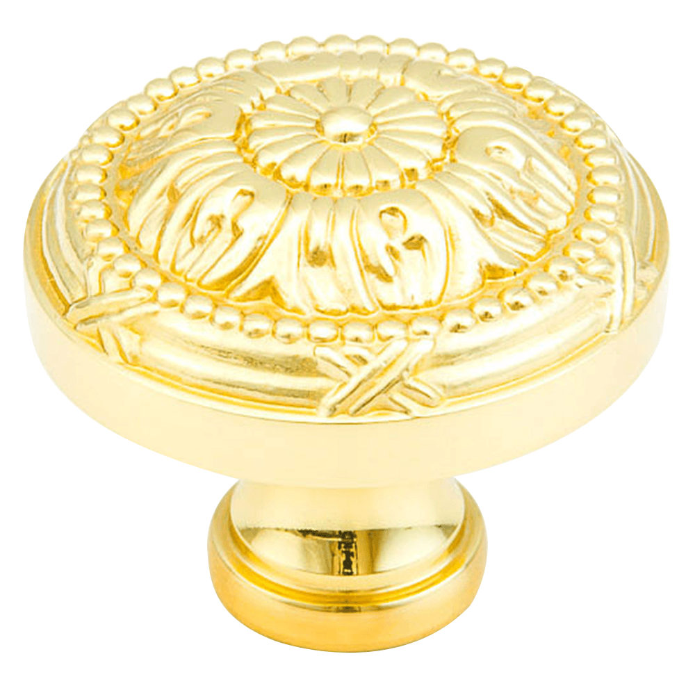 Polished Brass 1-1/2" Versaille Round Knob by Schaub & Co