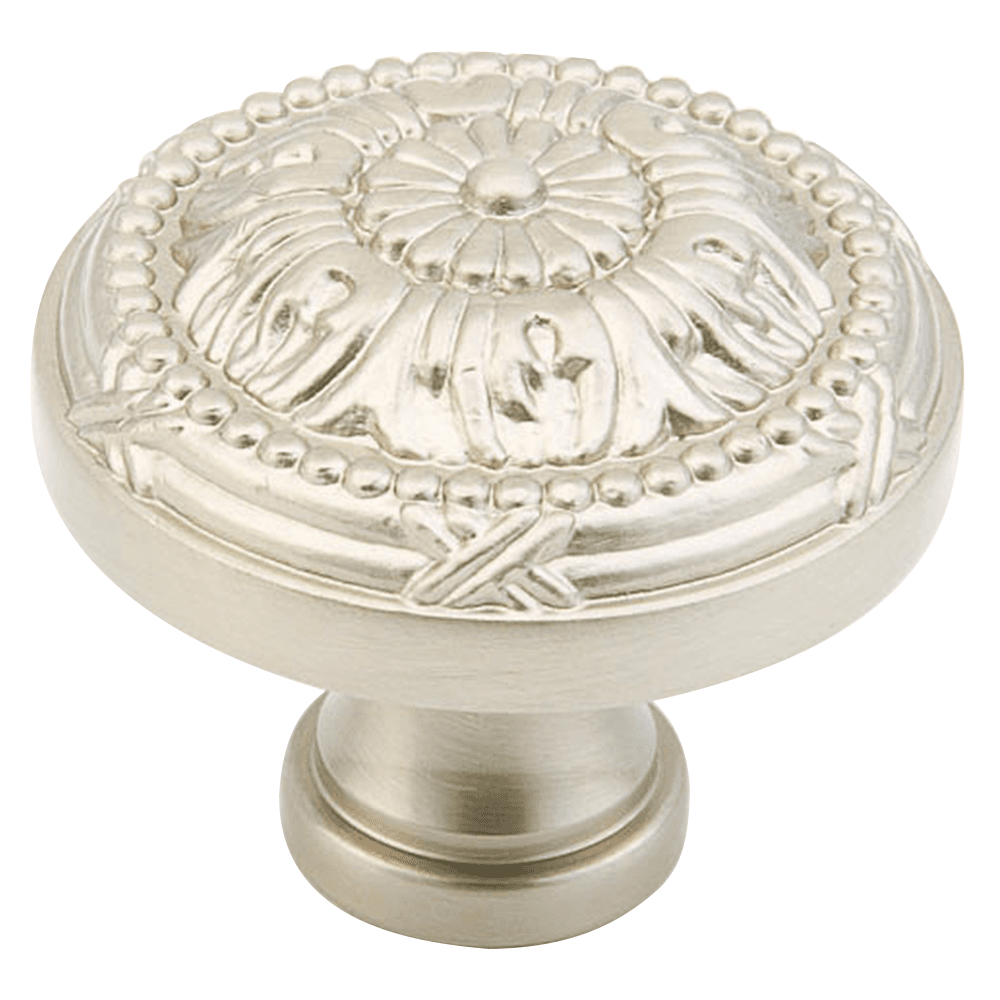 Schaub & Co 1-1/2" Versaille Round Knob in Satin Nickel - Front View