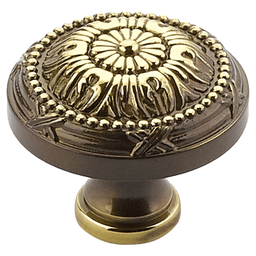 1-1/2" Versailles Round Cabinet Knob, Antique Light Polish Main - Image