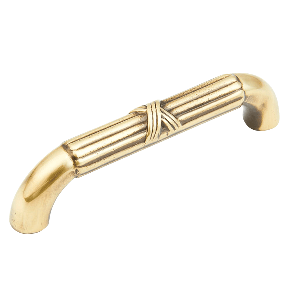 Antique Light Polish 96mm Versailles Handle Pull by Schaub & Co - Close-up View