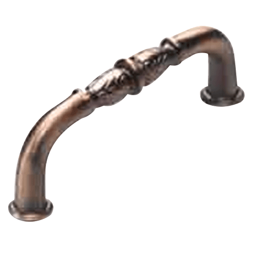 Close-up of Schaub & Co Distressed Copper Meridian Handle Pull