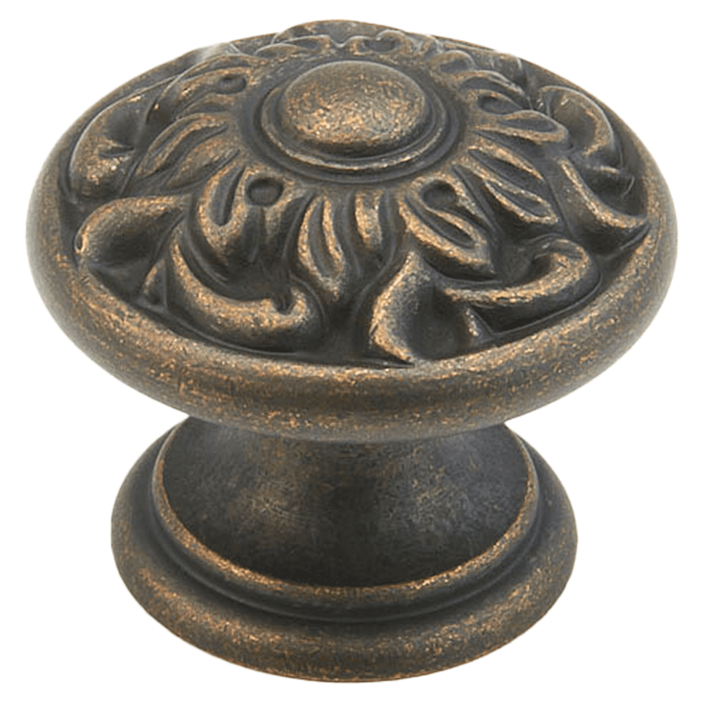 1-3/8" Corinthian Round Cabinet Knob, Ancient Bronze Main - Image