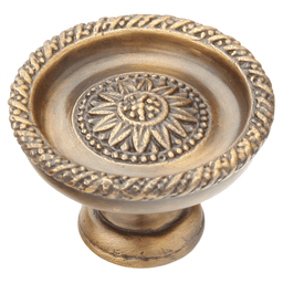 1-1/2" Sunflower Round Cabinet Knob, Estate Dover Main - Image