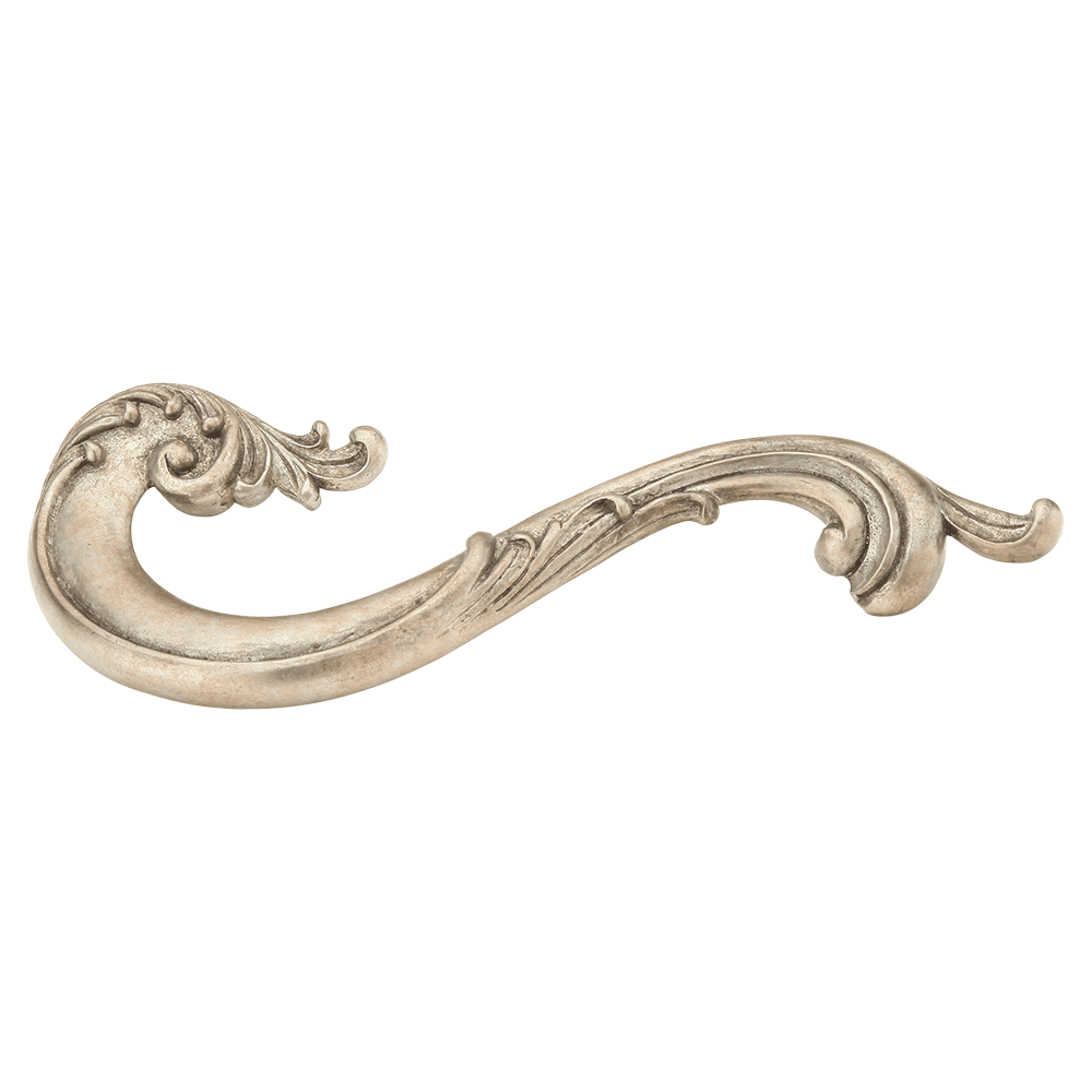 5" French Court Left Side Handle Cabinet Pull, Monticello Silver Main - Image